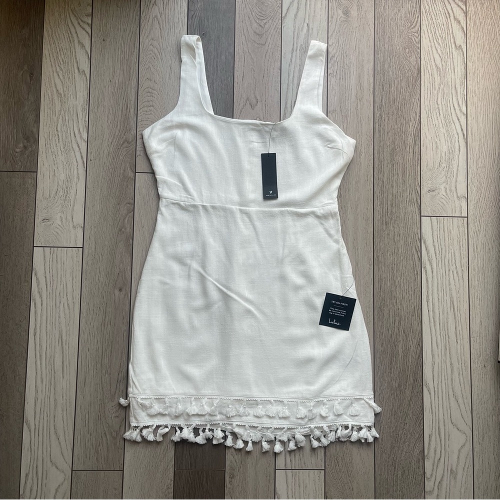 Lulu's Elegant Ivory Dress